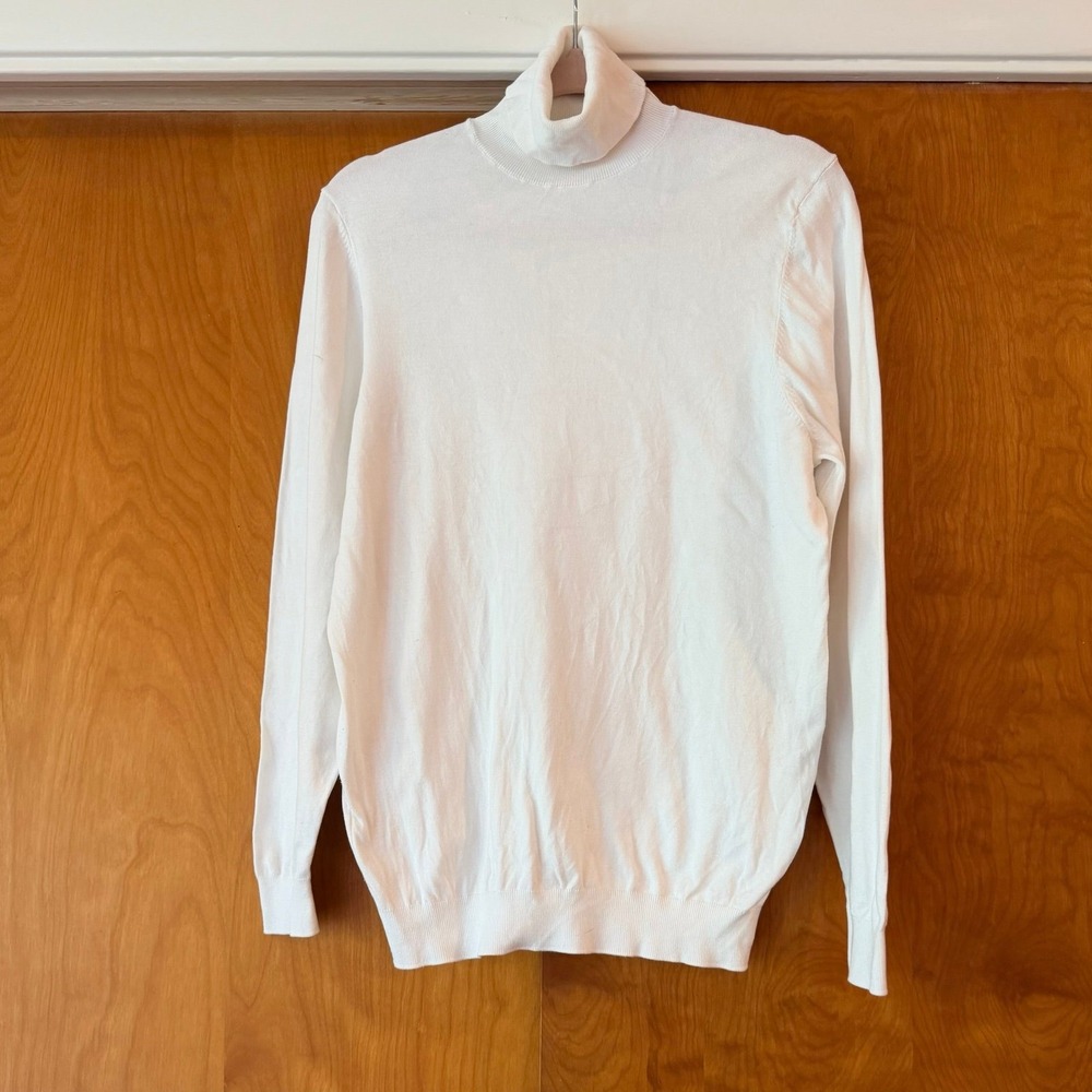 Zara White High Neck Turtleneck Sweater Men's Small